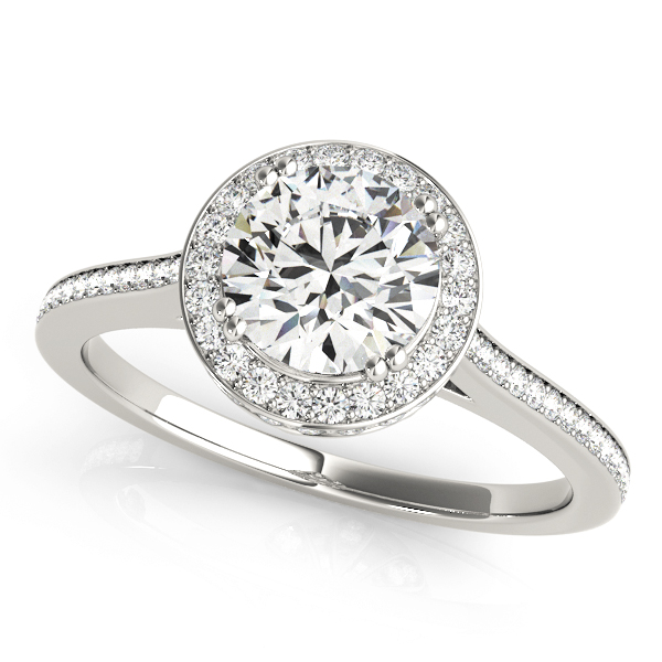 Single Row Bezel Set Engagement Ring