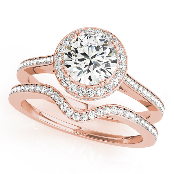 The India Halo Engagement Ring, set view