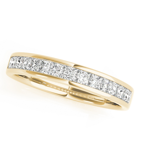 Channel Set Princess Cut Wedding Band