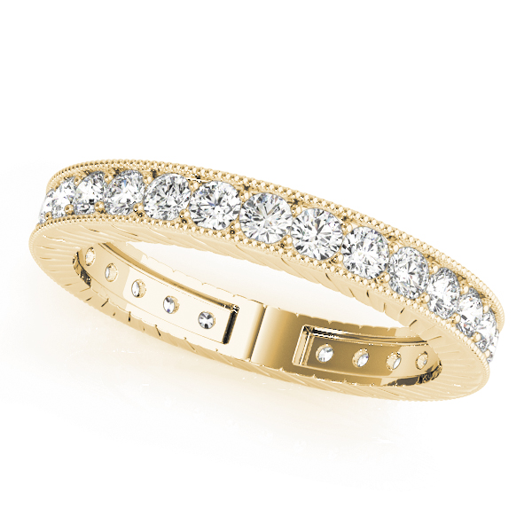 Eternity Milgrain Prong In Channel Wedding Band