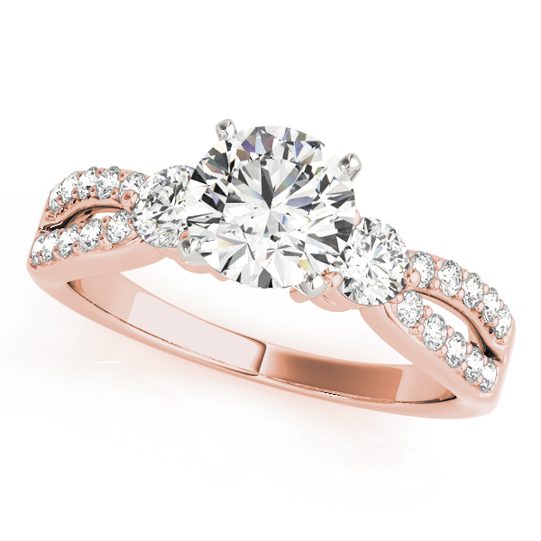 3-Stone Split Shank Engagement Rings