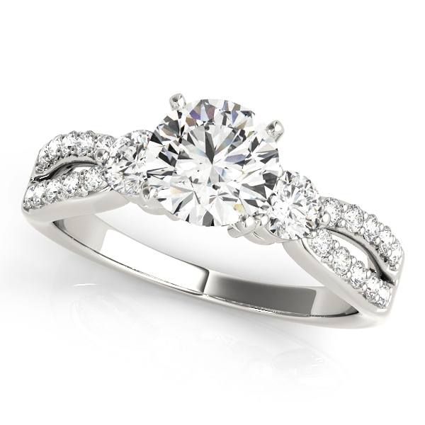 3-Stone Split Shank Engagement Rings