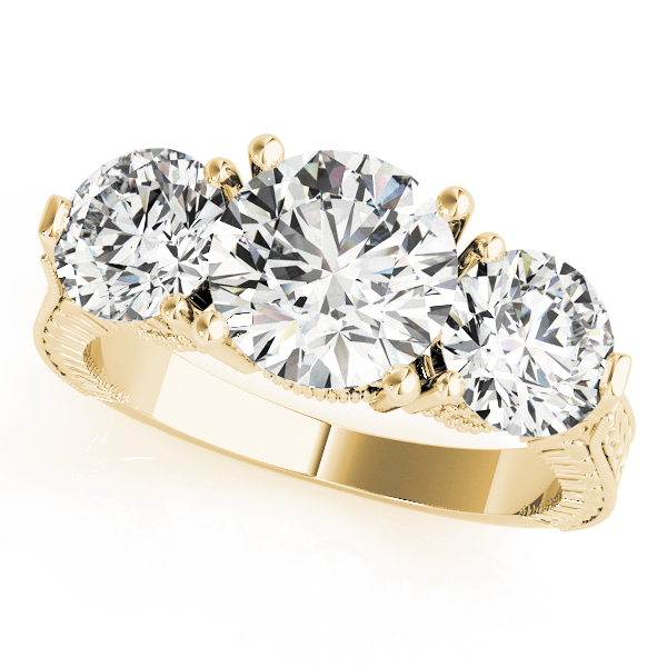 The Nora Three-Stone Engagement Ring, front view