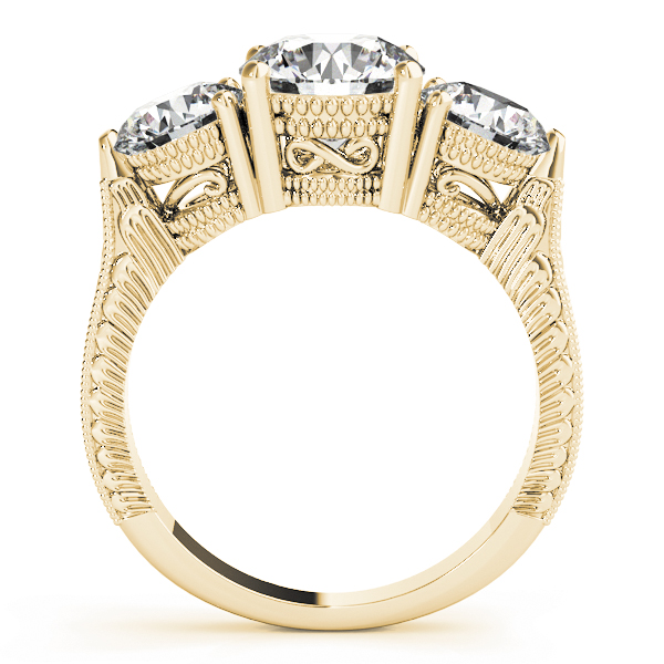 The Nora Three-Stone Engagement Ring, side view