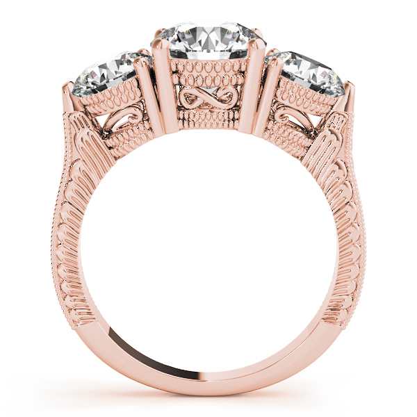 The Nora Three-Stone Engagement Ring, side view
