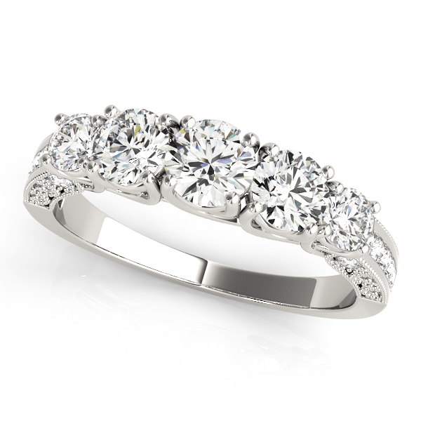 Prong Set Milgrain Trellis Wedding Band