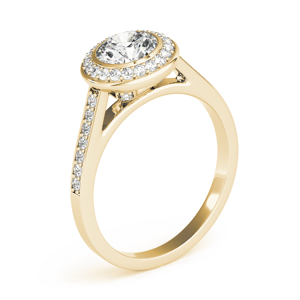 The Maeve Halo Engagement Ring II, angled view