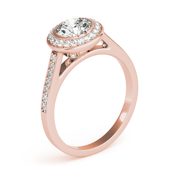 The Maeve Halo Engagement Ring II, angled view