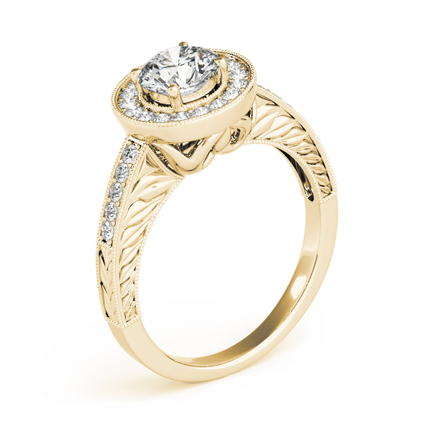 The Sophie Halo Engagement Ring, angled view