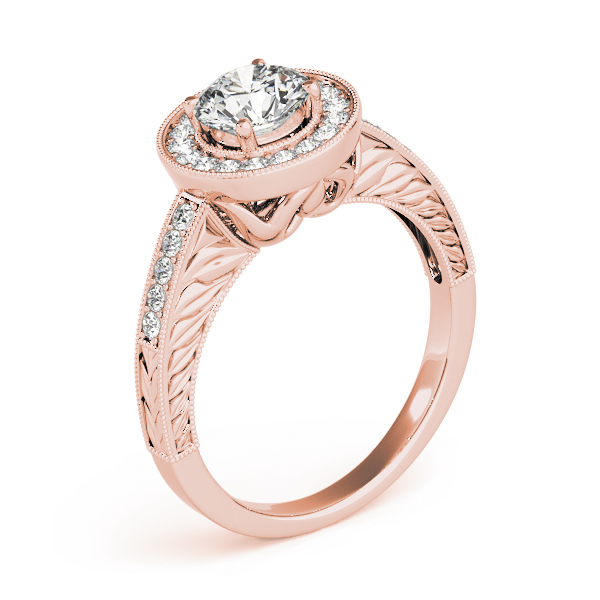 The Sophie Halo Engagement Ring, angled view