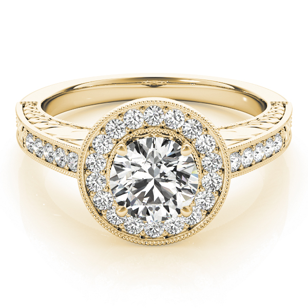 The Sophie Halo Engagement Ring, set view