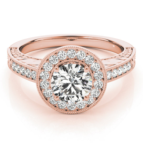 The Sophie Halo Engagement Ring, set view
