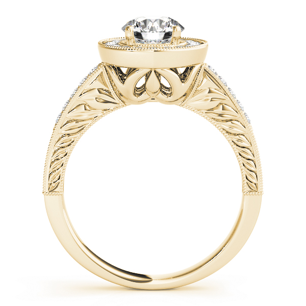 The Sophie Halo Engagement Ring, side view
