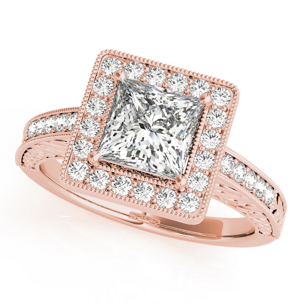 The Serena Halo Engagement Ring, front view