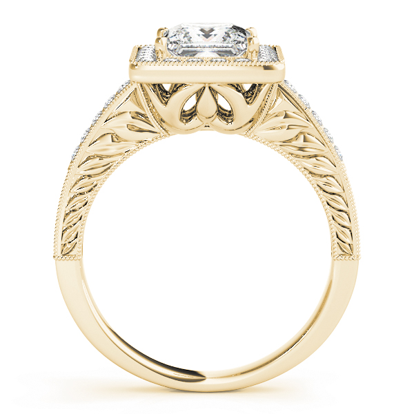 The Serena Halo Engagement Ring, side view