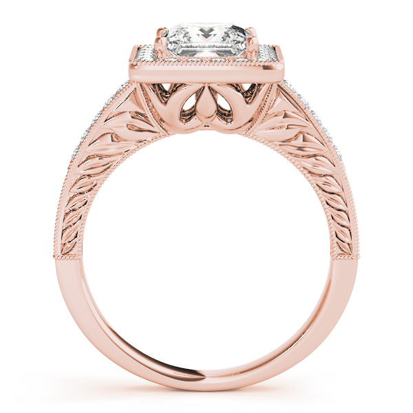 The Serena Halo Engagement Ring, side view