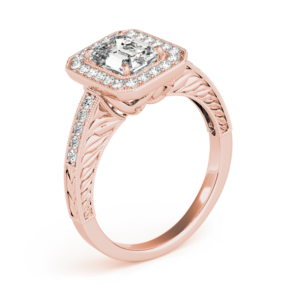 The Rosemary Halo Engagement Ring, angled view