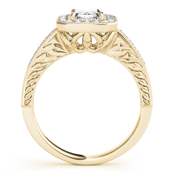 The Rosemary Halo Engagement Ring, side view