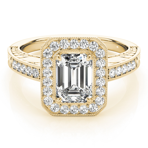 The Rosemary Halo Engagement Ring, upright view