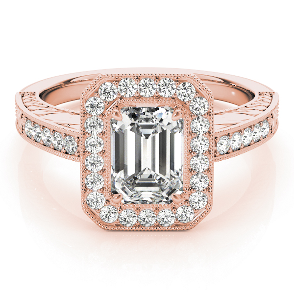 The Rosemary Halo Engagement Ring, upright view