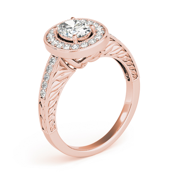 The Guinevere Halo Engagement Ring, angled view