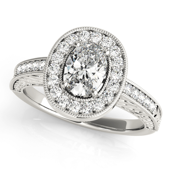 Oval Shaped Milgrain Filigree Engagement Rings