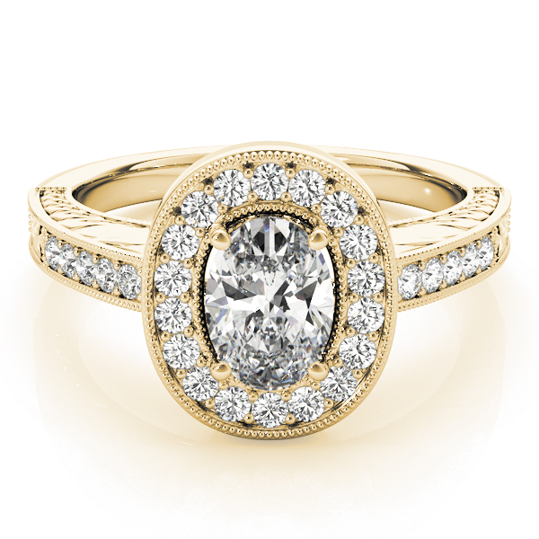 The Guinevere Halo Engagement Ring, set view