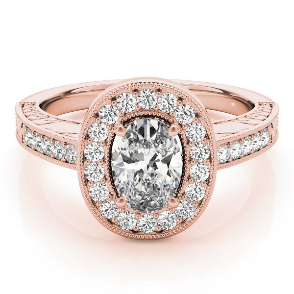 The Guinevere Halo Engagement Ring, set view