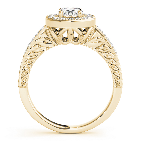 The Guinevere Halo Engagement Ring, side view