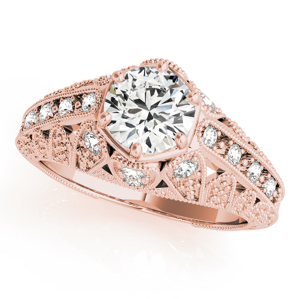 Antique Milgrain Prong Engagement Ring