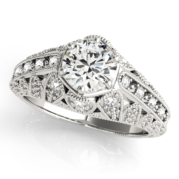 Antique Milgrain Prong Engagement Ring