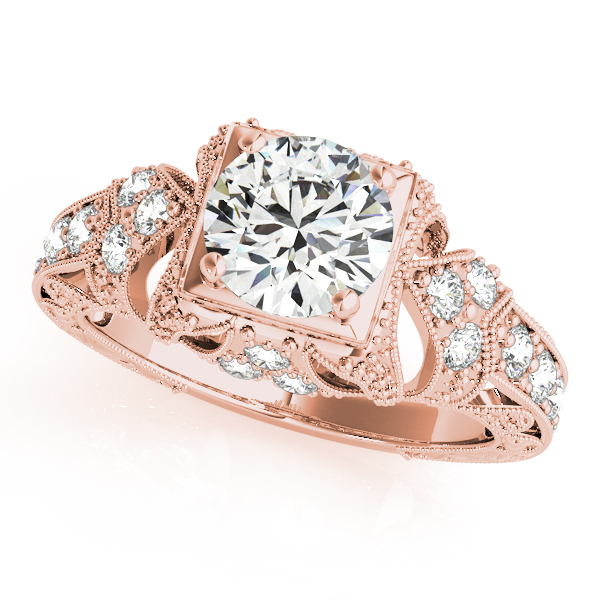 Antique Milgrain Round Engagement Ring