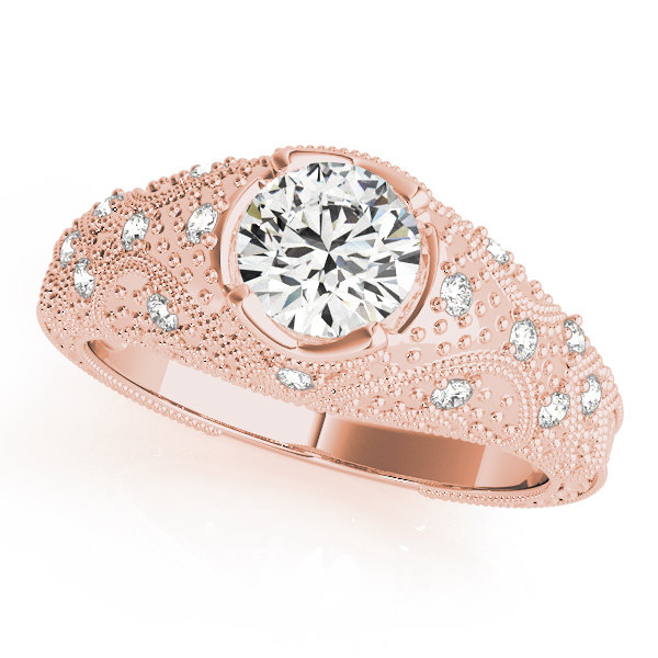 Antique Bezel Set Round Engagement Ring