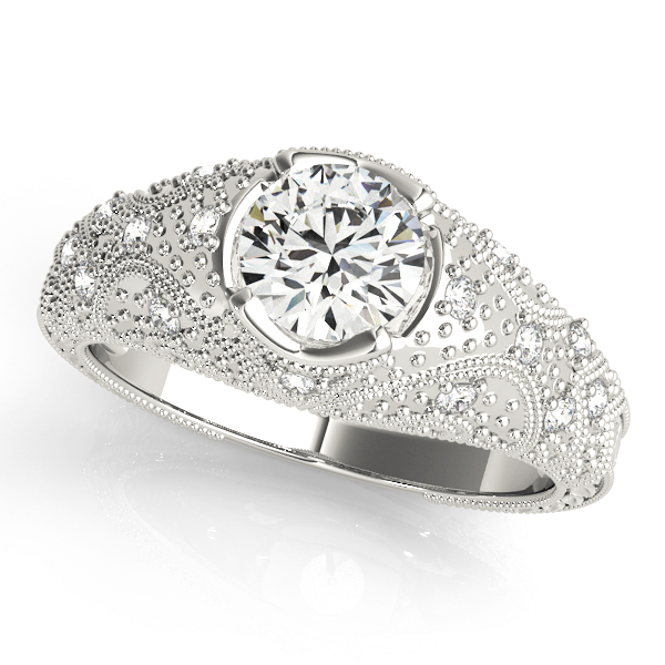 Antique Bezel Set Round Engagement Ring