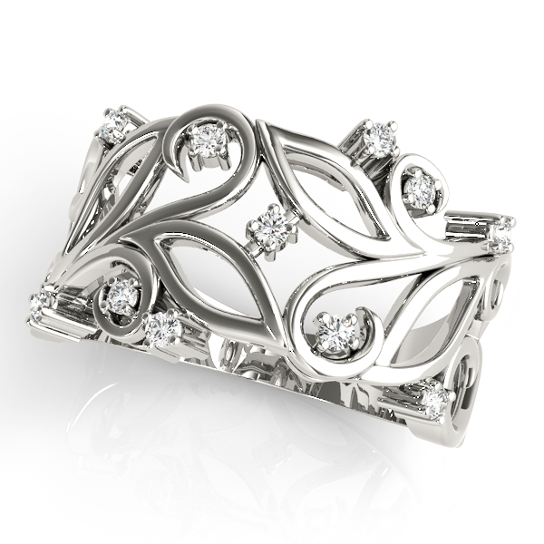 Nature Inspired Filigree Floral Wedding Rings