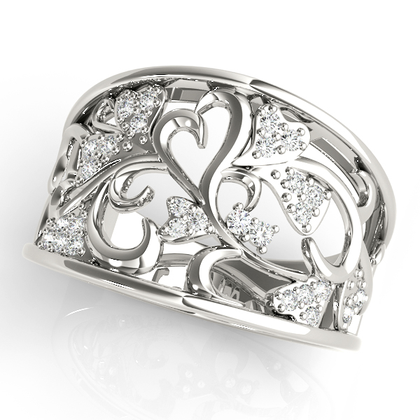 Filigree Heart Shaped Wedding Rings