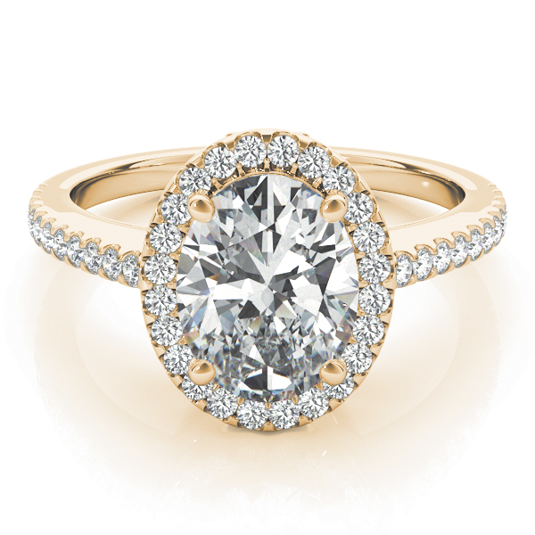 The Livia Halo Engagement Ring, set view