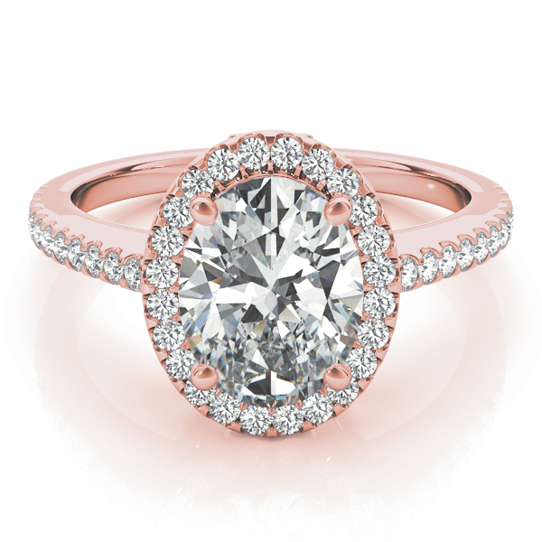 The Livia Halo Engagement Ring, set view