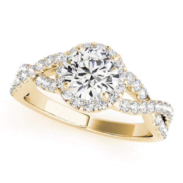 The Yvonne Halo Engagement Ring, front view