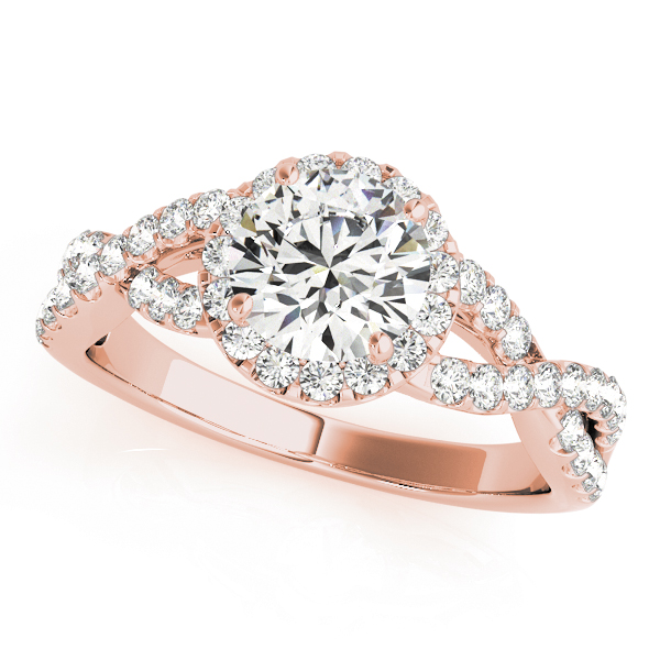 The Yvonne Halo Engagement Ring, front view