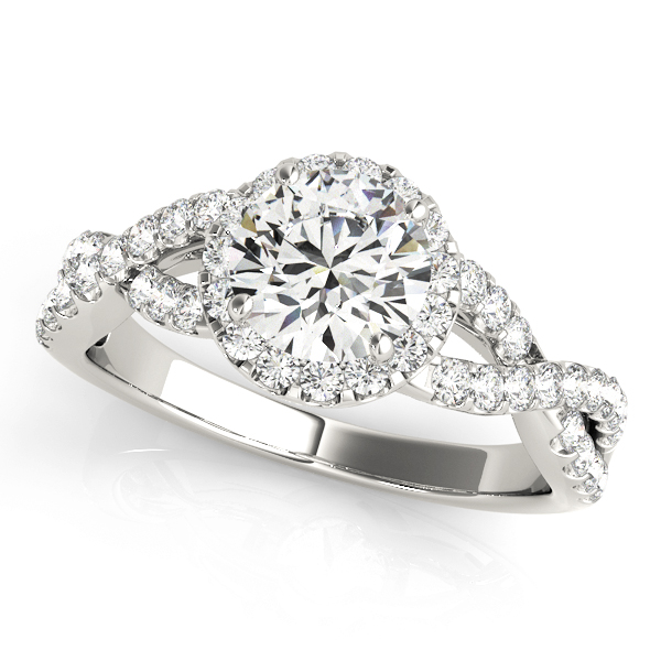 Infinity Twisted Halo Engagement Ring