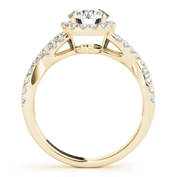 The Yvonne Halo Engagement Ring, side view