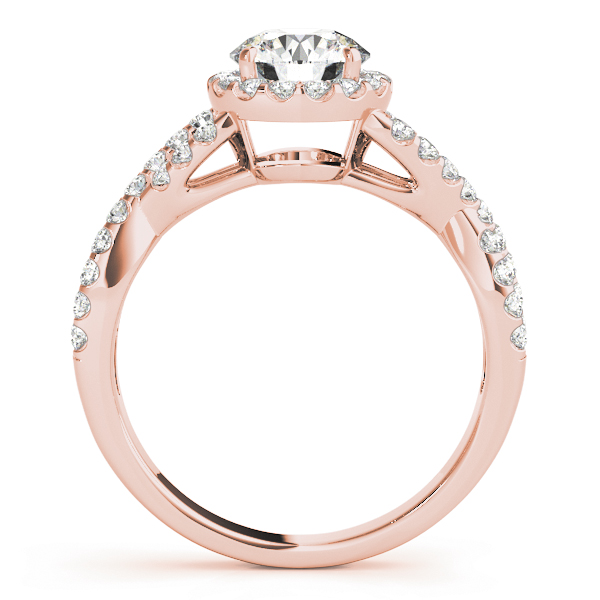 The Yvonne Halo Engagement Ring, side view