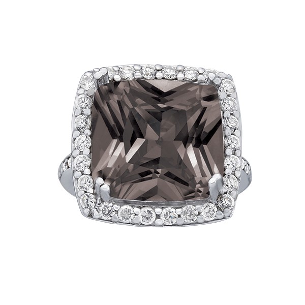 Princess Cut Halo Color Ring