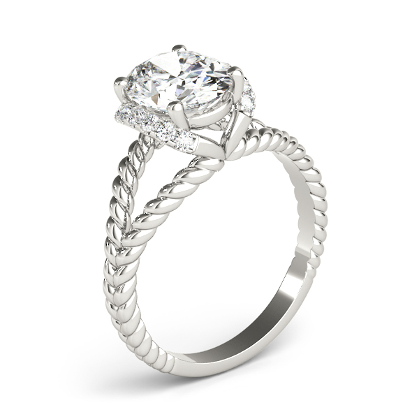 The Seraphina Halo Engagement Ring, angled view