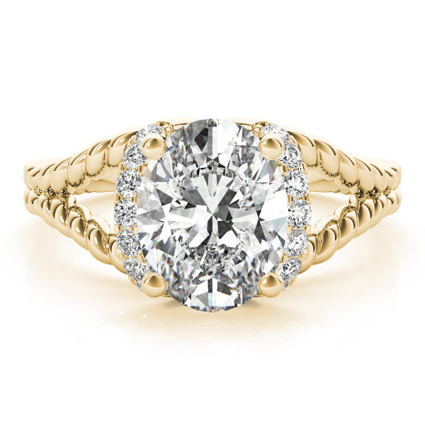 The Seraphina Halo Engagement Ring, set view