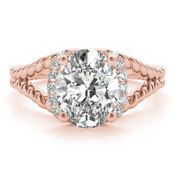 The Seraphina Halo Engagement Ring, set view