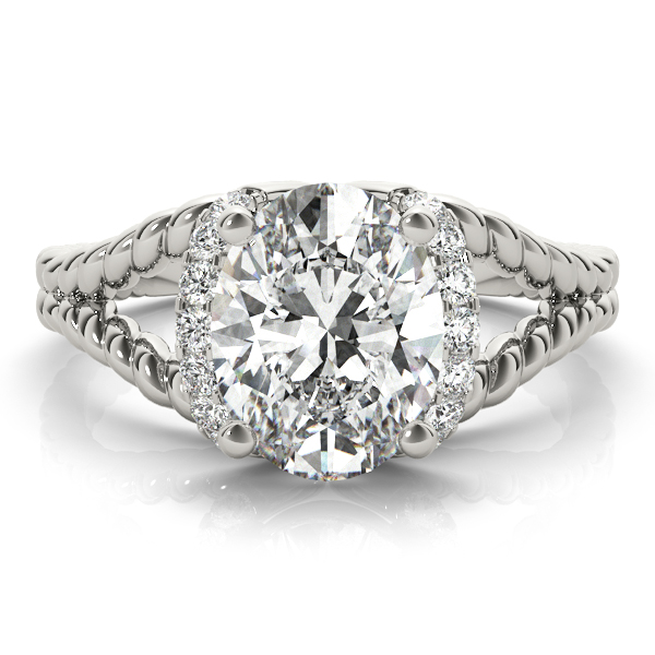 The Seraphina Halo Engagement Ring, set view