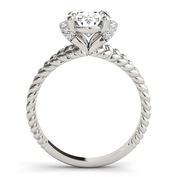The Seraphina Halo Engagement Ring, side view