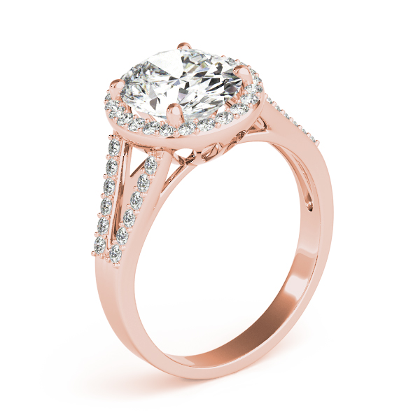 The Delphine Halo Engagement Ring, angled view